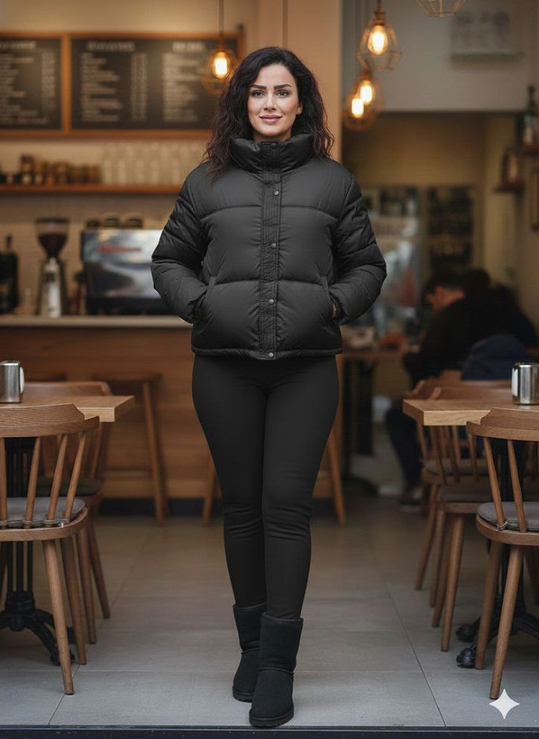 کاپشن باکسی سیلیکونی مشکی کلاسیک