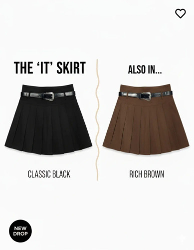 دامن کوتاه پلیسه زنانه ترک KTN مدل تنیسی