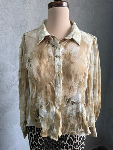 شومیز حریر شیشه ای گلدار