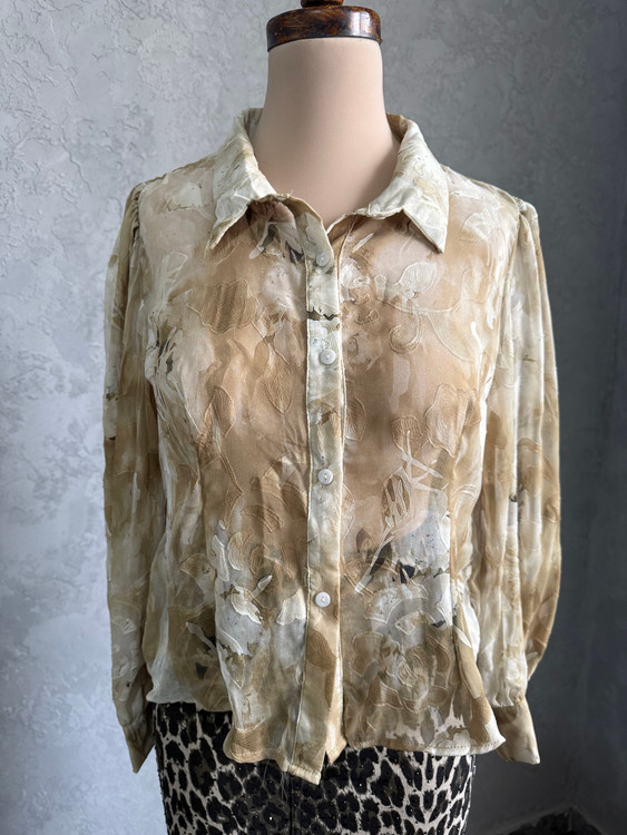 شومیز حریر شیشه ای گلدار