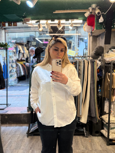 شومیز لینن سفید بیسیک اوریجینال H & M